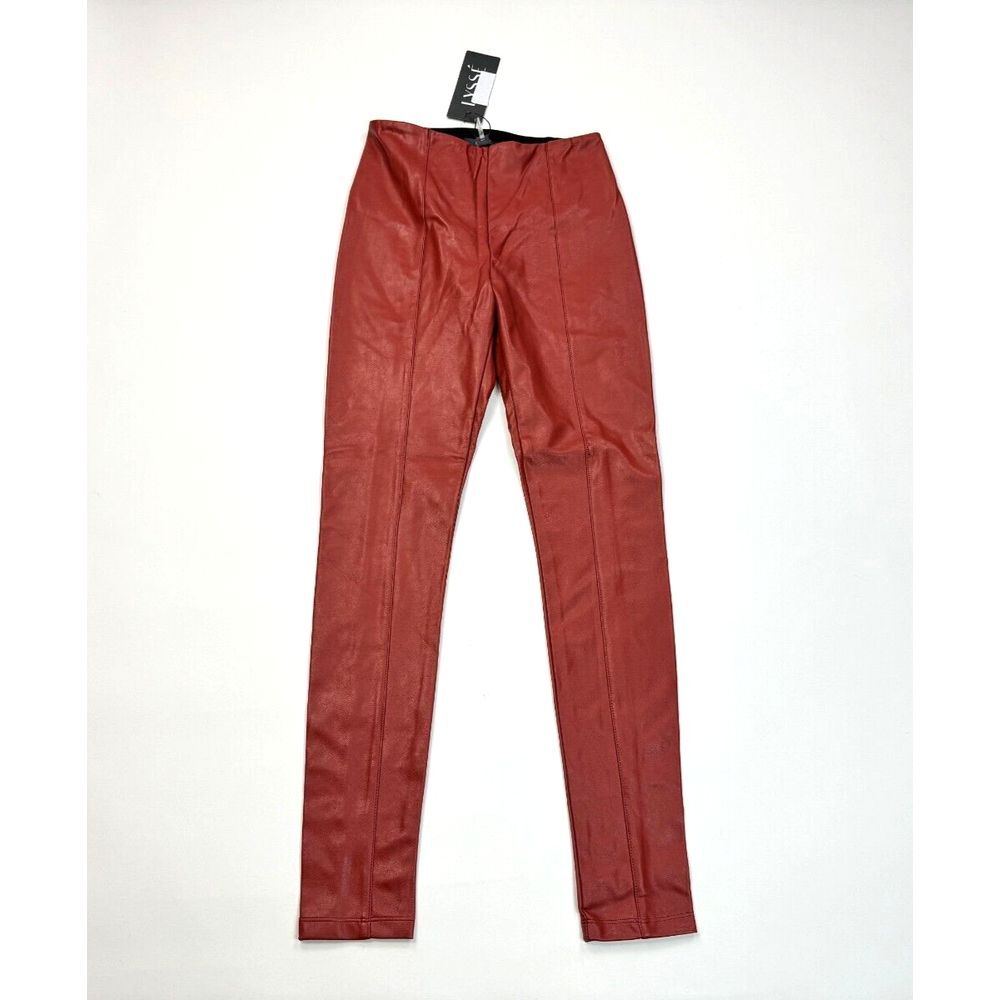 Lysse Hi Waist Vegan Fax Leather Legging Women S NWT Redwood Tummy control 1379